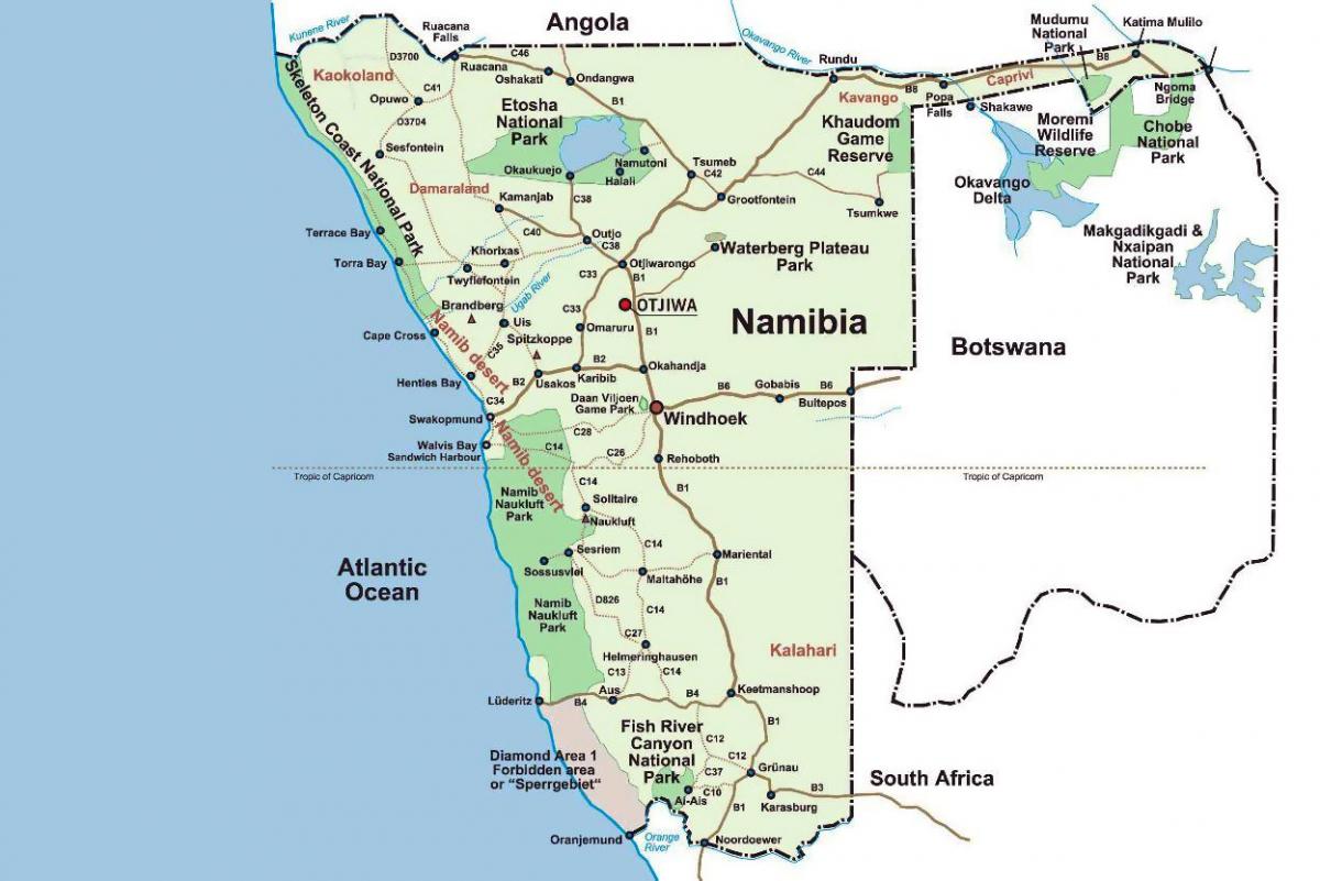 kat jeyografik la nan Namibi