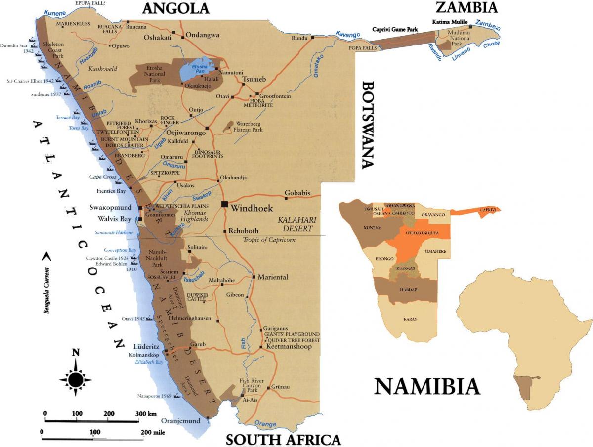 Kat jeyografik nan skillsmap Namibi